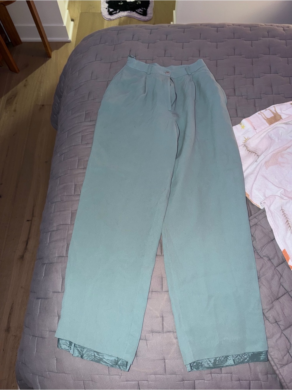 Classic women's Straight-Leg Pants in Light Teal
